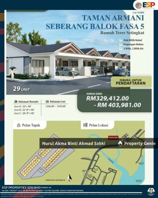PERUMAHAN BARU TAMAN ARMANI SEBERANG BALOK