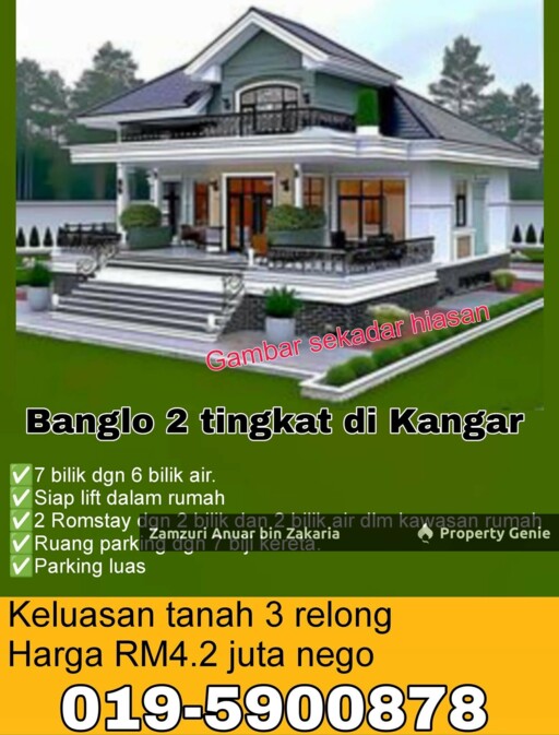 Banglo 2 Tingkat Gred A Dalam Bandar Kangar