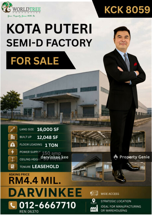 NOUVELLE KOTA PUTERI SEMI-D FACTORY FOR SALE