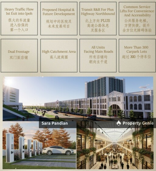 Exclusive 3storey Shops at Tambun-Ampang South Toll Plaza Exit