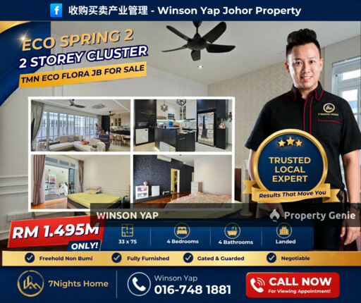 2 Storey Cluster House Eco Spring 2 JB Renovated Design Negotiable