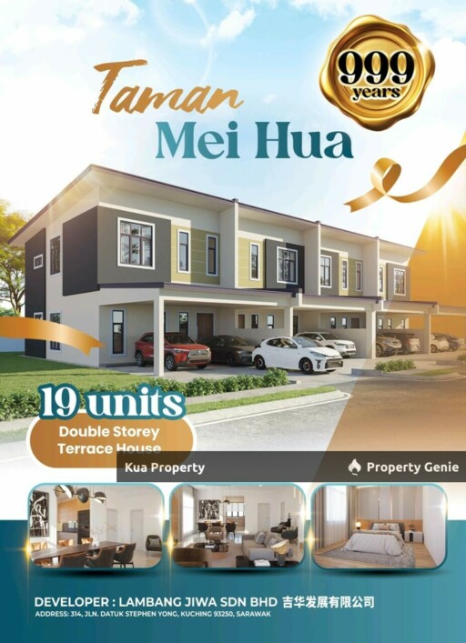 For Sale! Brand New Double-Storey Terrace Houses @ Taman Mei Hua, 10th Mile, Kuching