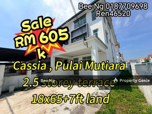Cassia @ Pulai Mutiara 2.5 Storey Terrace End Lot With Land