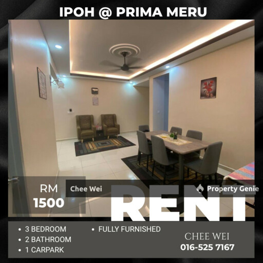 📍IPOH Prima Meru Condo For Rent