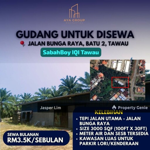 Warehouse/Gudang (Jalan Bunga Raya Batu 2) Apas Tawau