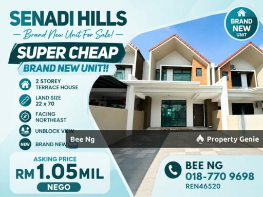 Senadi Hills / Iskandar Puteri / 2 Storey Terrace / Brand New / Unblock / For Sale