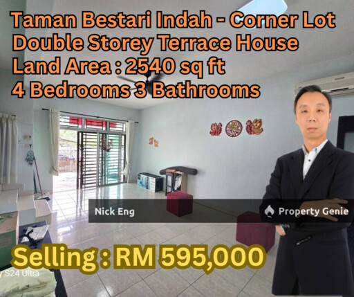 Ulu Tiram Taman Bestari Indah Double Storey Terrace House Corner Lot ( Below Market / Full Loan )