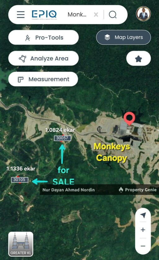 Tanah 1 Ekar Bukit Enggang Cheras dekat Taman Tema Monkeys Canopy