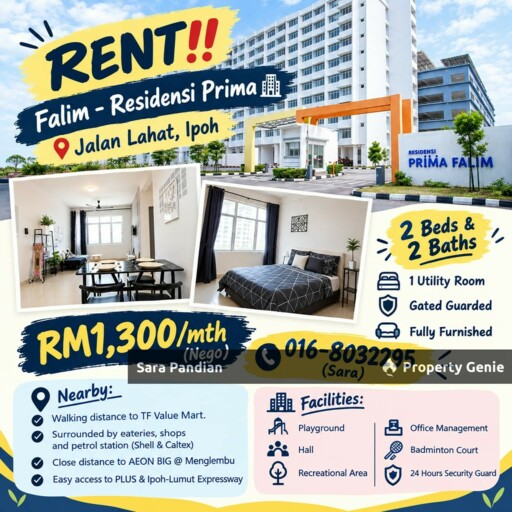 Rent! Prima Falim Fully Furnished