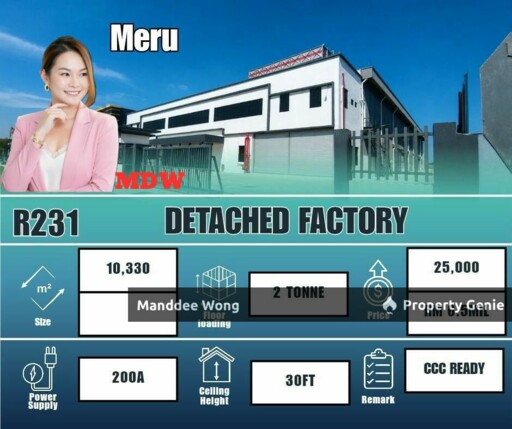 WTR/DETACHED FACTORY/10,330 SQFT/25,000/MERU/KLANG/SELANGOR