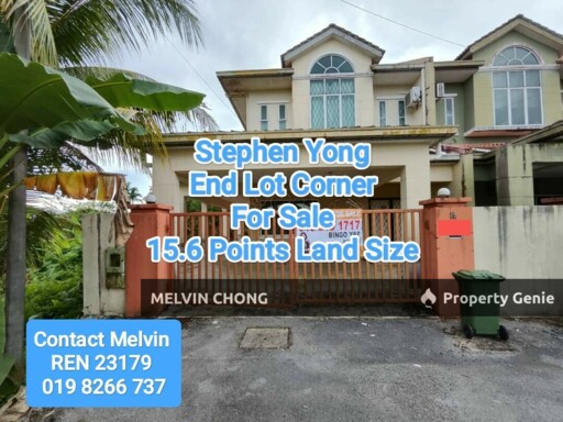 End Lot Corner Double Storey Terrace House At Stephen Yong For Sale