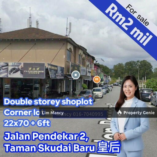 Tun Aminah Close To Plaza Tasek Double Storey Corner Shoplot