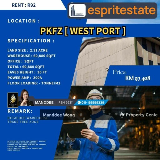 WTR/FACTORY/WAREHOUSE/60,880 SQFT/97,400/WEST PORT/KLANG