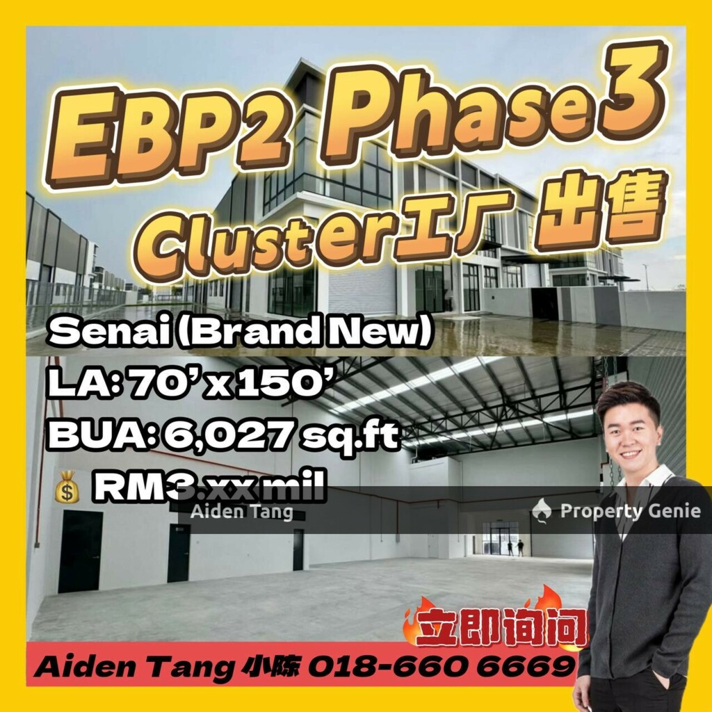 Eco Business Park 2 Phase 3 Senai Airport City Brand New Cluster Factory