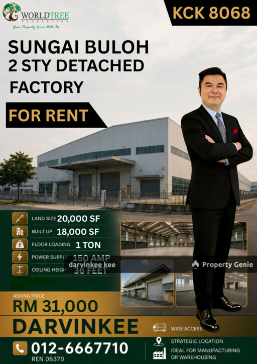 SUNGAI BULOH RAHMAN PUTRA DETACHED FACTORY FOR RENT