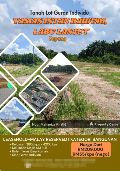 Lot Bungalow Geran Individu, Taman Intan Baiduri Labu Lanjut, Sepang