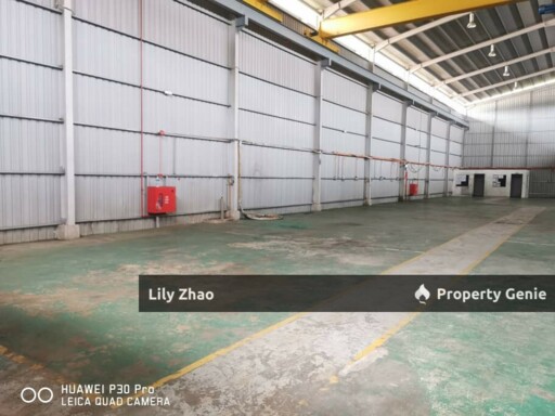 Detached Warehouse 11,000 sf with Offices for Rent, 1.2 Acres Land & 2 Overhead Crane, Road Frontage, Labuan