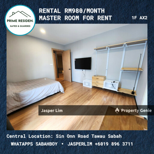 Taman Prime Residen (Gated Guarded) Masteroom For Rent