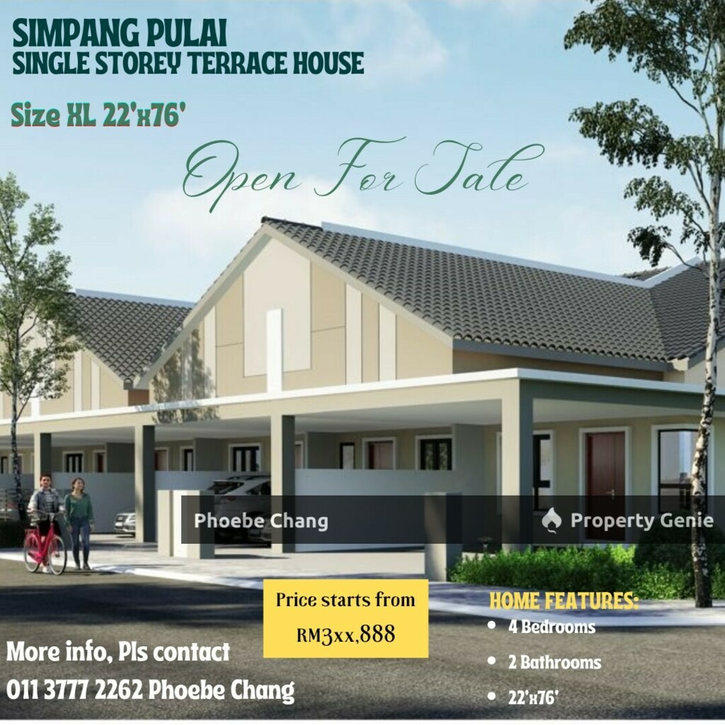 Single Storey Terrace House XL size G&G Open For Sale @ Simpang Pulai