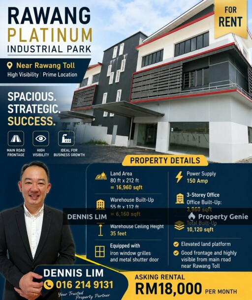 Platinum Industrial Park Rawang Semi D Factory For Rent