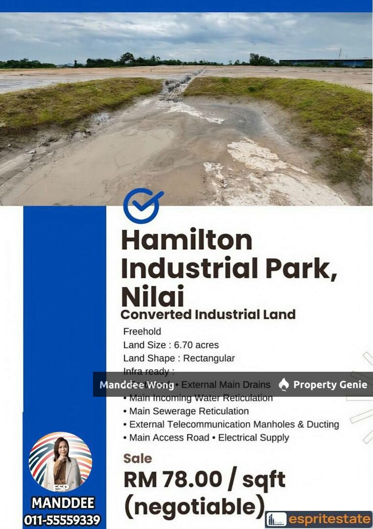 Industrial Land Nilai/6.70 Acres/RM78.00Sqft