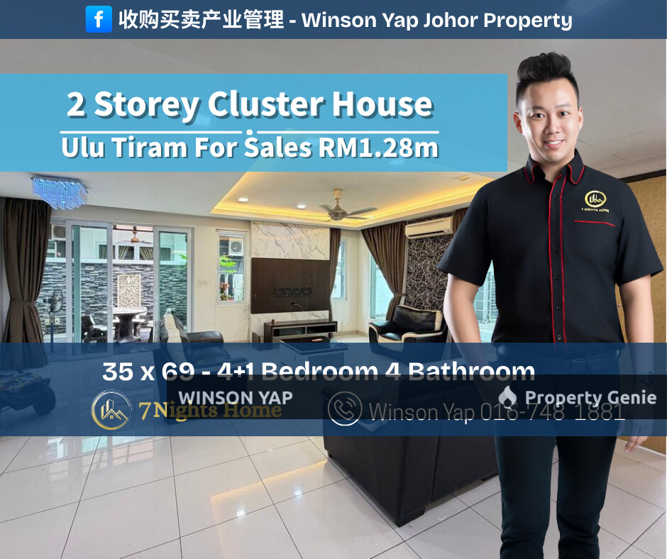 2 Storey Cluster House Tmn Gaya Ulu Tiram Freehold Non Bumi Renovated