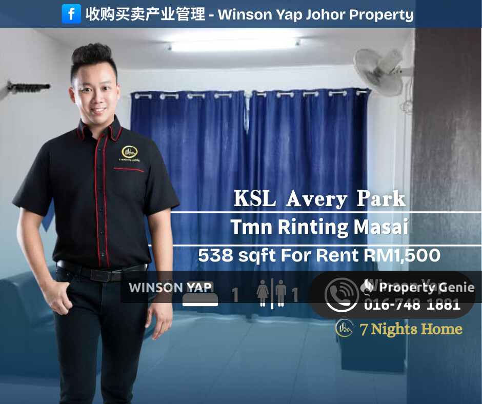 KSL Avery Park Taman Rinting Masai Fully Furnished For Rent