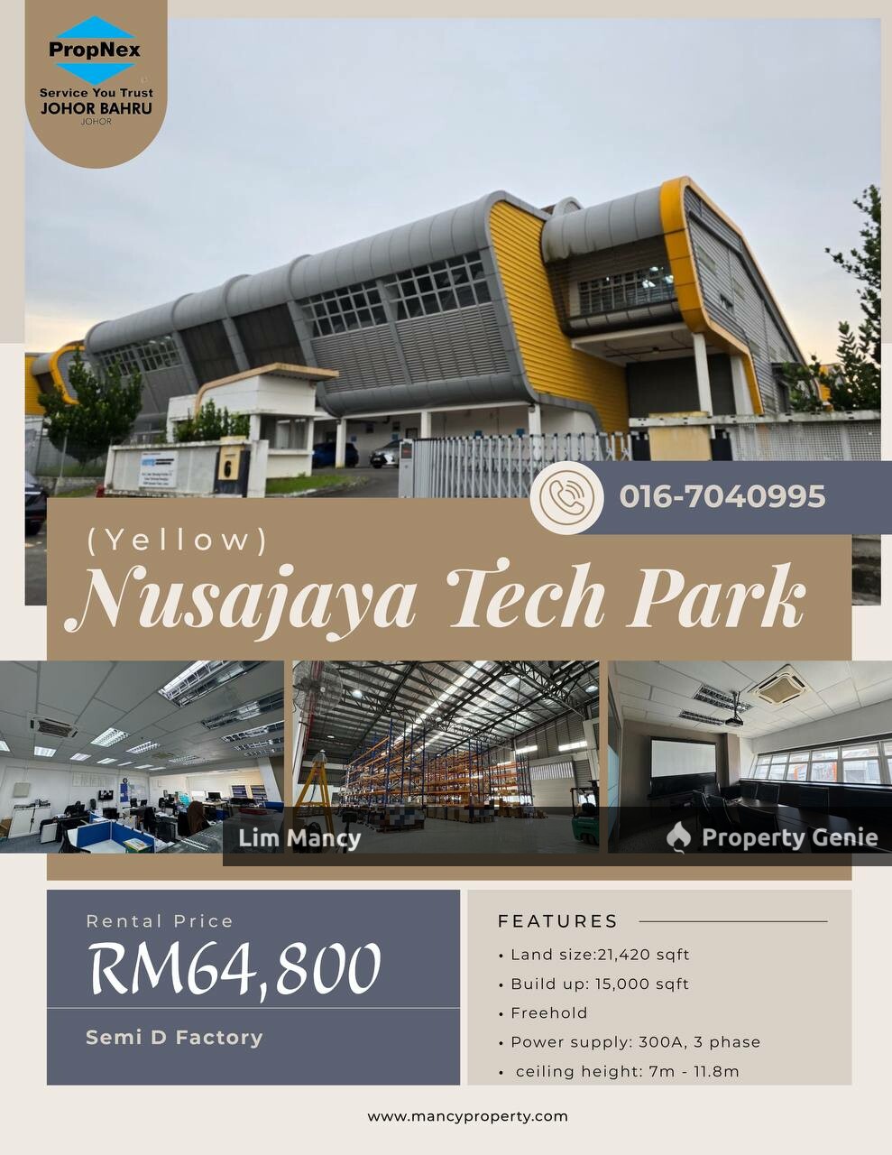 Nusajaya Tech Park Medium Industrial Factory For Rent