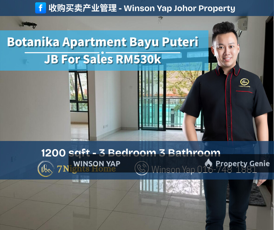 Botanika Apartment Tmn Bayu Puteri JB Freehold Non Bumi Lot 15 Min CIQ