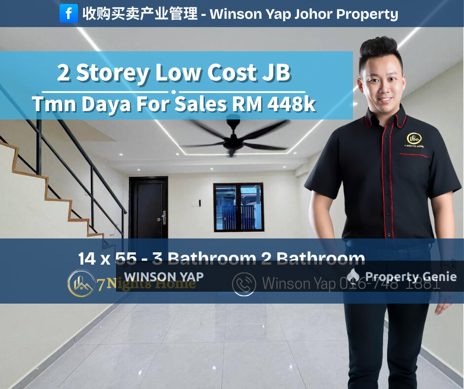 2 Storey Low Cost House Taman Daya JB Fully renovation Hot Area Town