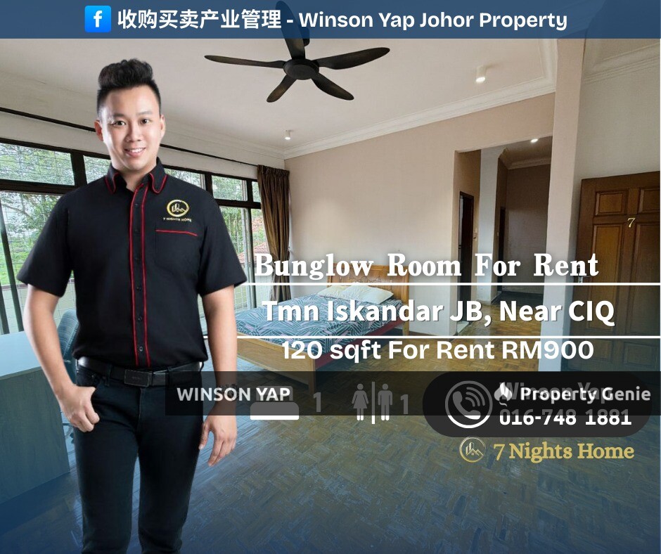 Room at 2 Storey Bunglow Tmn Iskandar JB Near To CIQ & Town For Rent