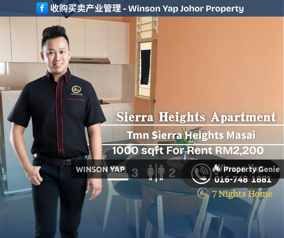 Sierra Heights Apartment Masai Fully Furnished Near Rinting Seri Alam