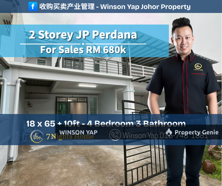 2Storey Terrace House Jp Perdana JB Freehold Non Bumi Near Austincrest