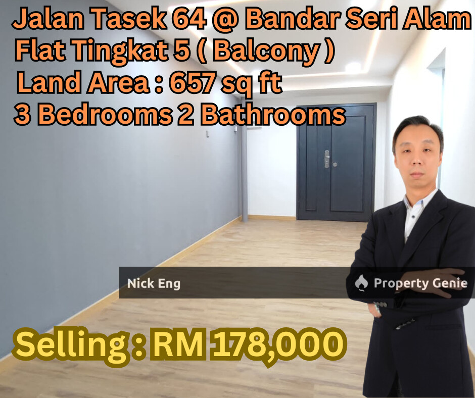 Masai Bandar Seri Alam Jalan Tasek Low Cost Flat with Balcony