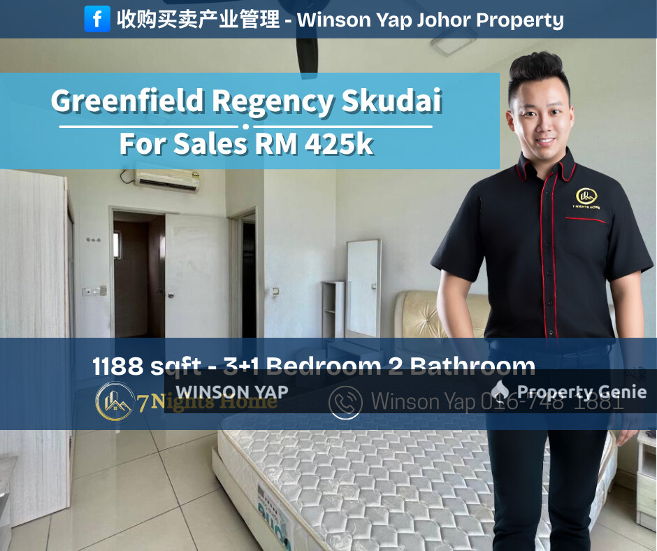 Greenfield Regency Apartments Skudai Can Full Loan High Floor Freehold