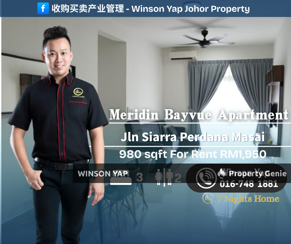 Meridin Bayvue Apartment Masai Fully Furnished Have Wi-Fi Middle Floor