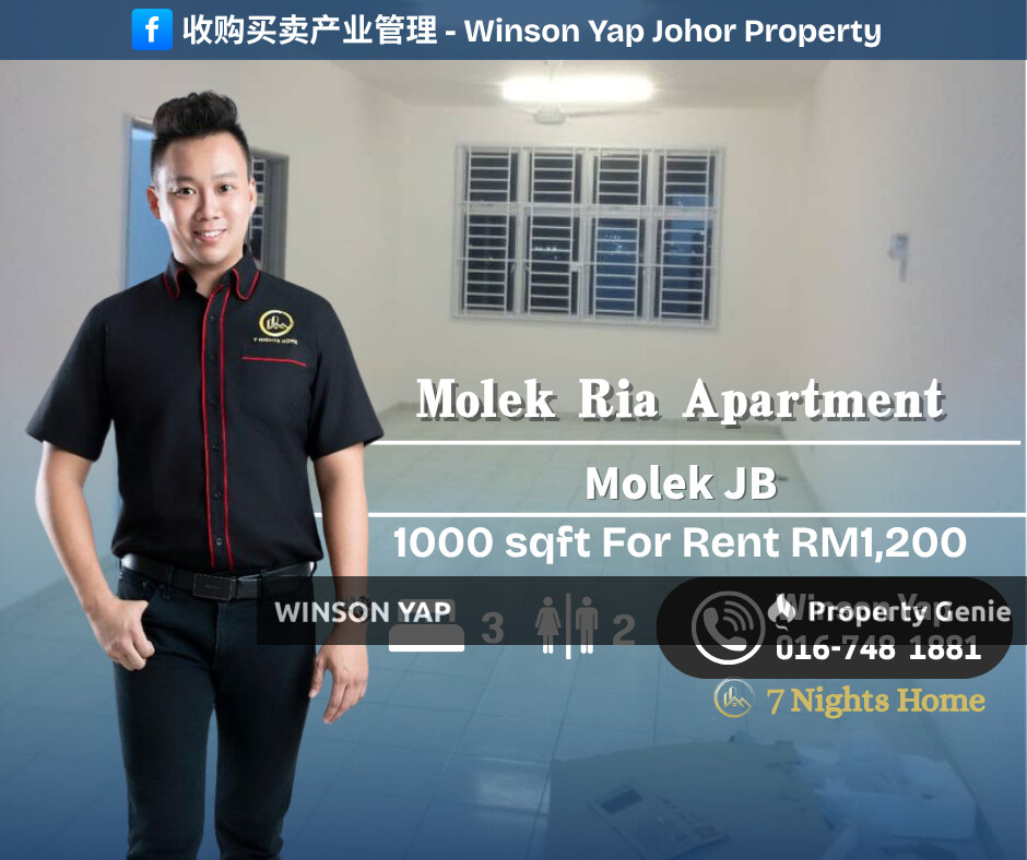 Molek Ria Apartment Molek JB High Floor Unfurnished Chinese Hot Area