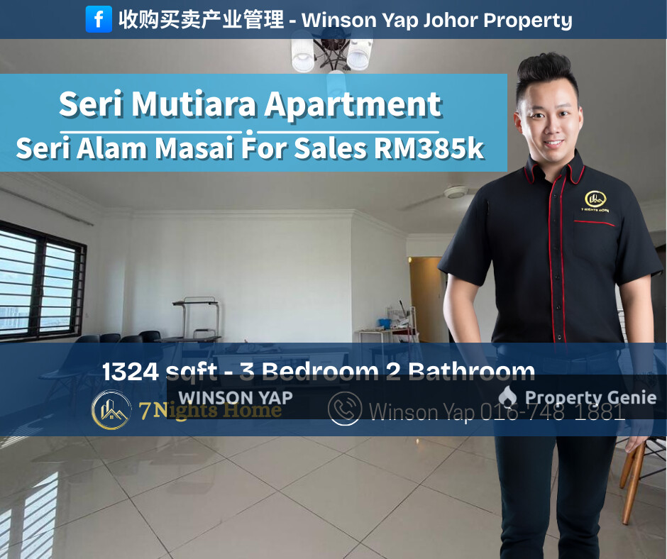 Seri Mutiara Apartment Bandar Seri Alam JB Cash Out Full Loan Nego