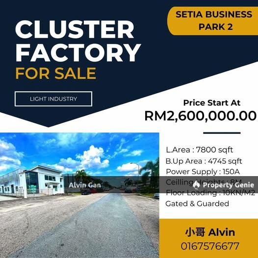 Setia Business park 2 Cluster Factory For Sale