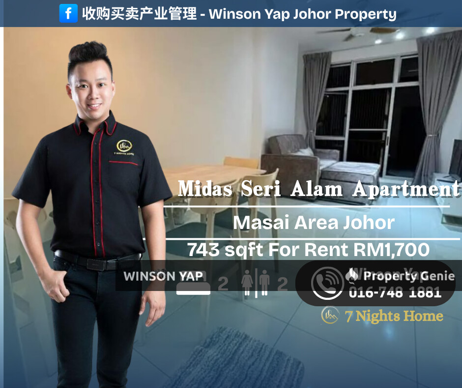 Midas Seri Alam Apartment Masai Fully Furnished Have Carpark For Rent