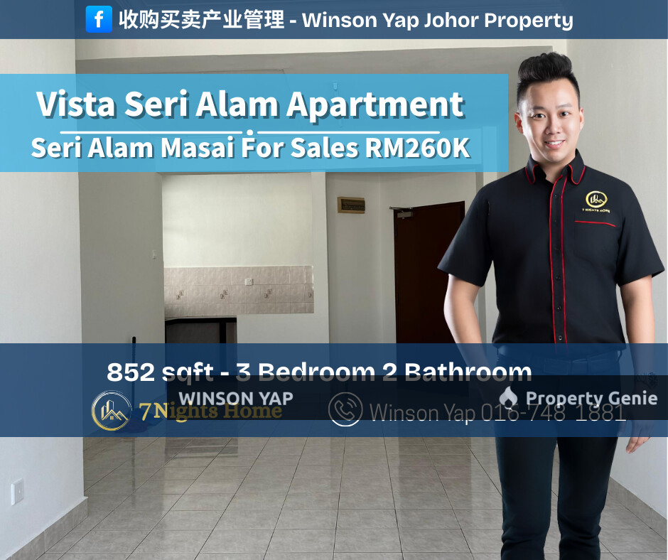 Vista Seri Alam Apartment Masai Top Floor Freehold Non Bumi Full Loan