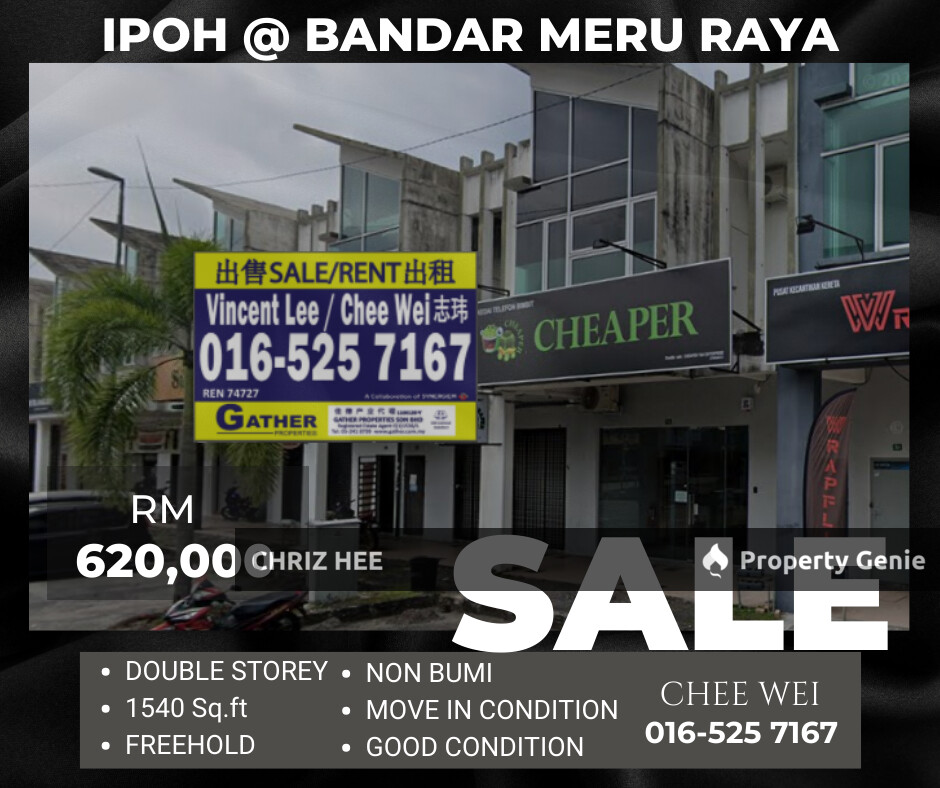 IPOH @ Bandar Meru Raya Double Storey Shoplot For Sale