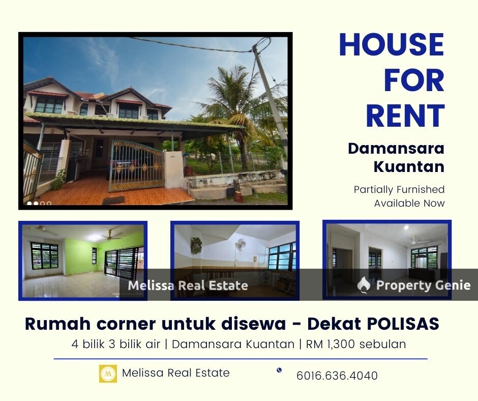 Corner House For Rent Damansara Kuantan - Near POLISAS
