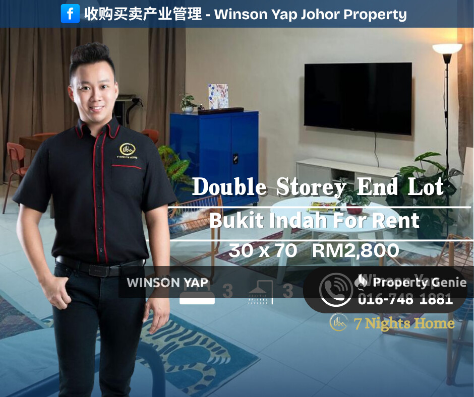 2 Storey Terrace House Bukit Indah Johor Bahru Fully Furnished End Lot