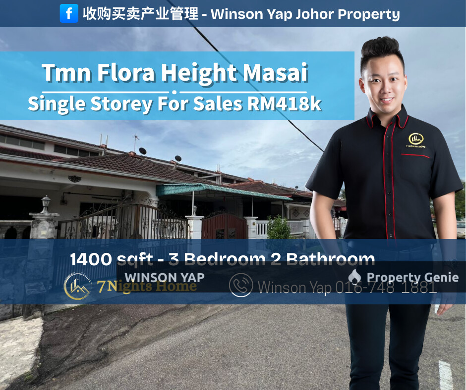 Single Storey Terrace House Tmn Flora Heights Masai Southwest Freehold