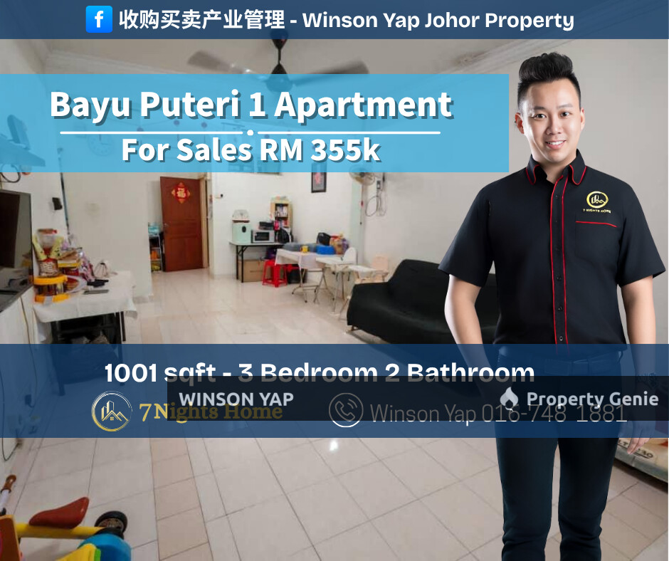 Bayu Puteri 1 Apartment Taman Bayu Puteri JB Leasehold Non Bumi Lot