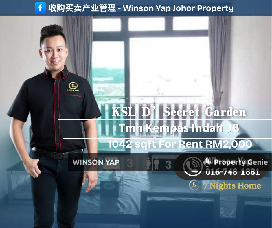 KSL D’Secret Garden Tmn Kempas Indah JB Fully Furnished 15 Min To CIQ