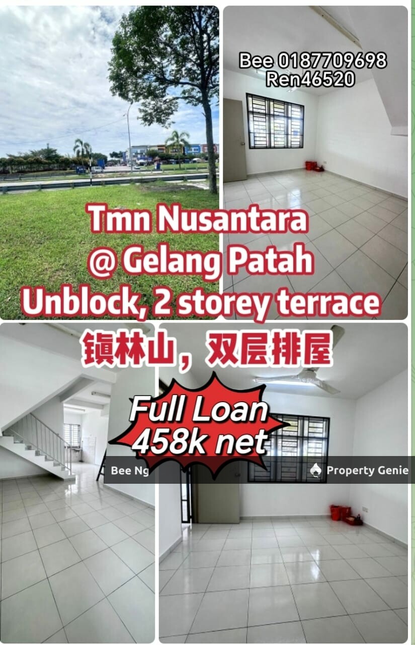 Taman Nusantara Gelang Patah Full Loan Unblock 2 storey terrace nearby 2nd link