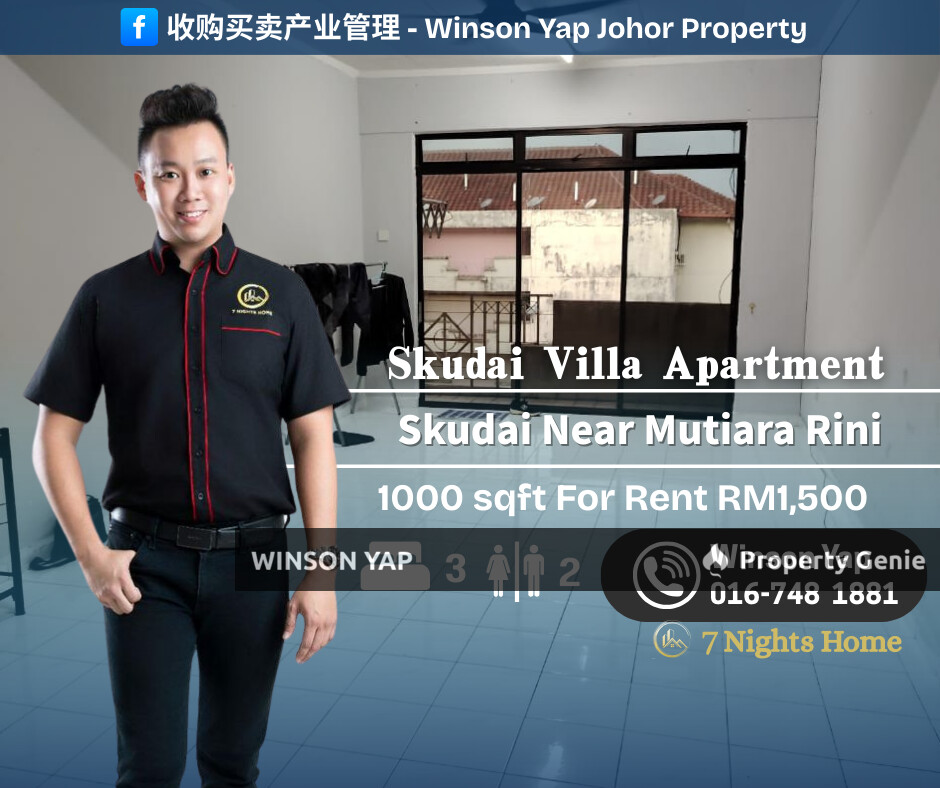 Skudai Villa Apartment Skudai Near Mutiara Rini Highfloor Low Deposit