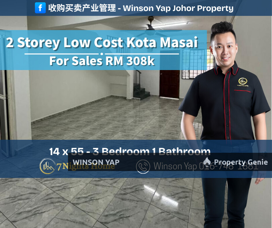 2 Storey Low Cost House Taman kota Masai Pasir Gudang Renovated Nego